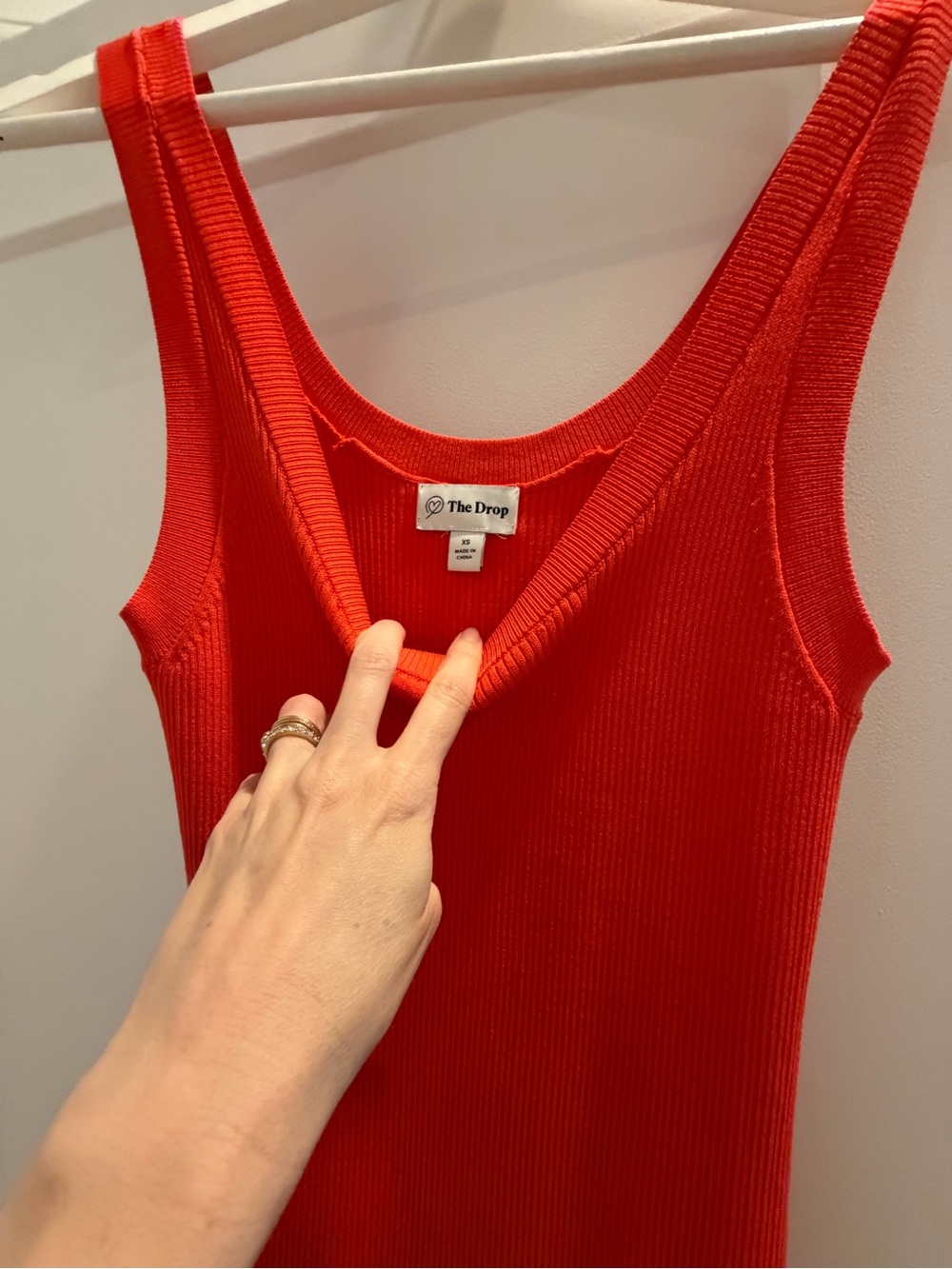The Drop Women's Ribbed Red Tank Top